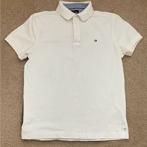 Tommy Hilfiger White Polo Shirt Classic Cotton Casual